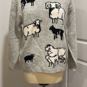 Woolrich Gray Sheep Pattern Sweater